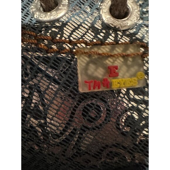 TMA Turquoise Blue Lace-Up Boots With Brown Sole & Side Zipper - Picture 4 of 11